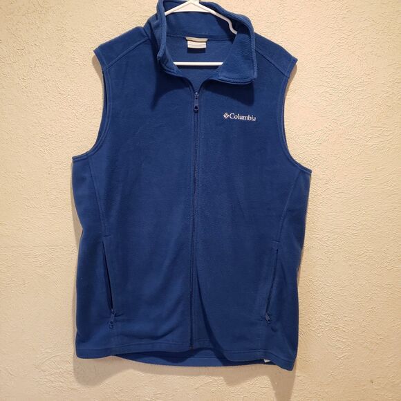 Columbia Mountain Fleece Vest Mens Large Tall Sleeveless Full Zip - Picture 1 of 9